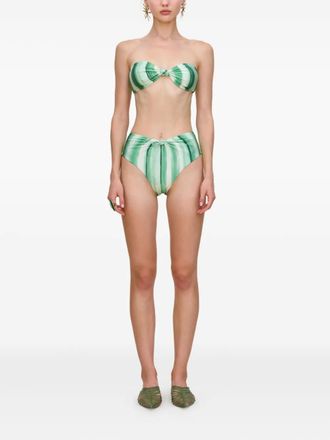 Cult Gaia Oswin painted-stripe bikini bottom - Green