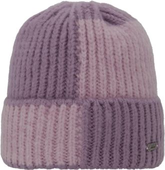 Chillouts Strickm&uuml;tze CHILLOUTS Hat, lila, Strick, Materialmix, mehrfarbig, M&uuml;tzen Strickm&uuml;tze, Grober Rippenstrick, zweifarbig