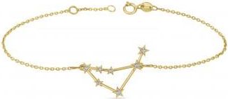 Allurez Diamond Capricorn Zodiac Constellation Star Bracelet 14k Yellow Gold (0.11ct)
