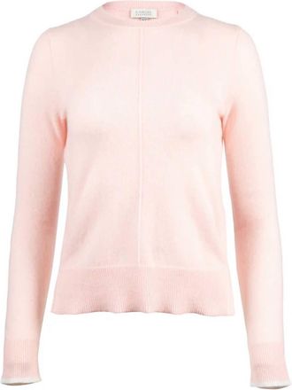 Kinross Cashmere Womens Cashmere Tipped Crew Neck Sweater In Blush/ivory