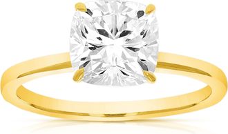 Vir Jewels 2 cttw Cushion Lab Grown Diamond Engagement Solitaire Ring in 14K Yellow Gold For Women