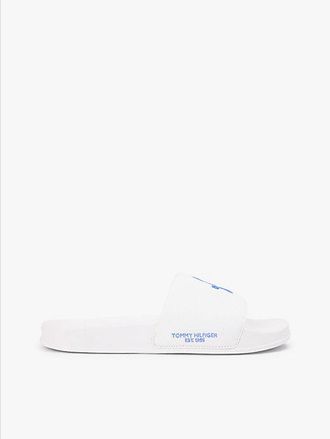 Tommy Hilfiger Logo Embroidery Canvas Pool Slides