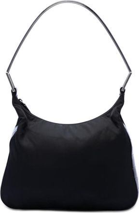 Prada Pre-owned Prada Croc Embossed Leather Trimmed Tessuto Shoulder Bag Ladies C7BD3HAN7YV7X2SD