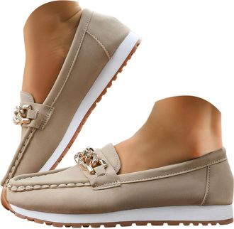 Generic Loafers for Women Casual Suede Loafers Slip On Boat Shoes Lightweight Walking Flats Shoes Comfortable Shoe Comfortable Low Top Orthopedic Shoe Every S