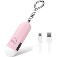 OEM Alarma Personal De 130 Decibelios, Alarma De Autodefensa Con Luz Led, Llavero Con Alarma Personal Recargable - Crezuo