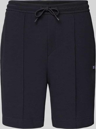 HUGO BOSS Regular Fit Sweatshorts aus Baumwoll-Mix Modell JT_JOIN HEADLO in Dunkelblau, Gr&ouml;&szlig;e XXXL