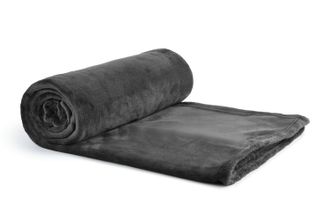 TJ Hughes Snug Flannel Fleece Blanket Super Soft Throw in Charcoal - TJ Hughes