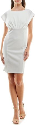 Nina Leonard Cap Sleeve Sheath Dress in Ivory at Nordstrom Rack, Size X-Large