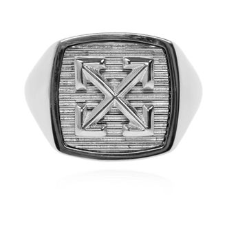 Off-white Messing Ring - Heren - Accessoires - Grijs - Maat: 64 MM