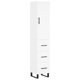 Berkfield Home Highboard White 34.5x34x180 cm Engineered Wood