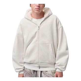 Nike Jordan Air Jordan Flight Faux Fur Full-Zip Hoodie Sail Heather Fauna Brown IM9898-133