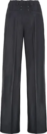 Maison Margiela Womens Chino Trousers Black Cotton Wide-Leg