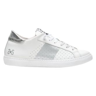 2Star Sneakers, male, White, 2 UK, White Leather Sneaker with Silver Details