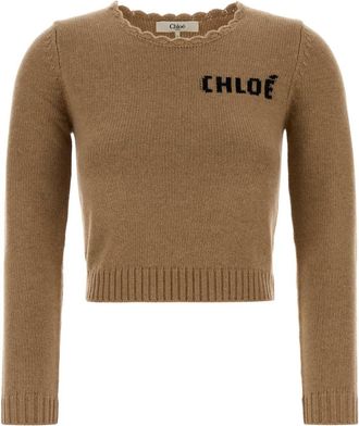Chlo&eacute; Camel Wool Blend Sweater