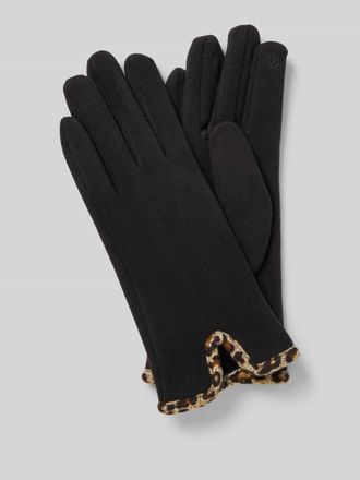 Eem Fashion Regular Fit Handschuhe mit Animal-Print in Black, Gr&ouml;&szlig;e L