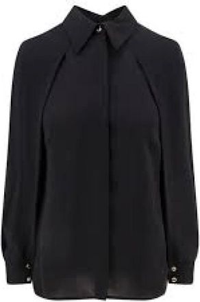 Elisabetta Franchi Zwarte Georgette Cape Mouw Shirt - Dames - Overhemden - Zwart - M - Overhemden