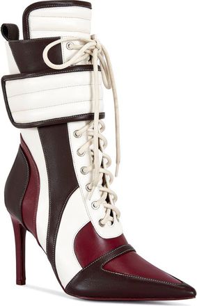 Azalea Wang Amada Patchwork Bootie in Brown Multi at Nordstrom, Size 11