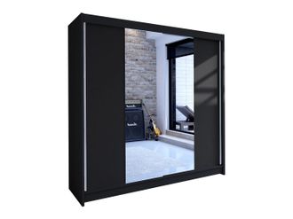 Mirjan24 Mobilier1 - Armario Closico 138, Negro, 215x180x58cm, Puertas De Armario: Correderas, N&uacute;mero De Estantes: 0