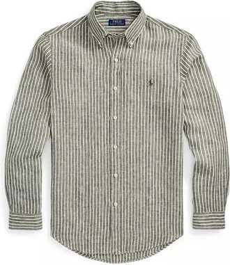 Polo Ralph Lauren Heren, Overhemden, Groen, Maat: 2XL Linnen