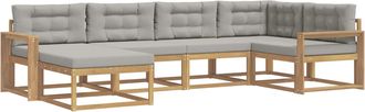 vidaXL Conjunto De Sof&aacute;s De Exterior 5 Uds. Blanco Y Gris Claro Vidaxl