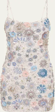 Rachel Gilbert Francesca Beaded Fit & Flare Mini Dress