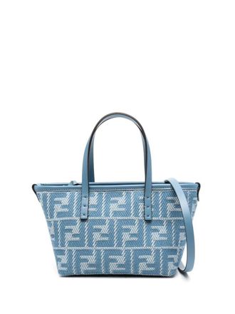 Fendi Denim-Effect Ff Jacquard Roll Mini Bags