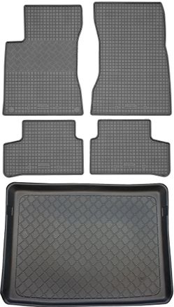 OEM Mercedes Clase B W247 Sports Tourer Van (5 Puertas) Desde 01.2019 Set - Alfombrillas De Goma Para Coche + Alfombrilla Para Maletero