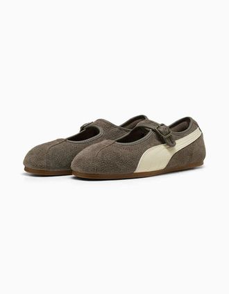 Puma Womens Puma Tacklette Suede Womens Matte Bronze/Alpine Snow Trainers - Brown - Size: 7