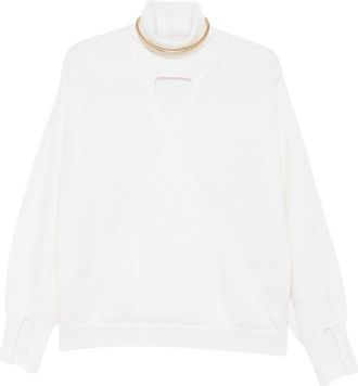 Simona Corsellini A26Cpmgg 0601 Turtleneck - Dames - Coltruien - Wit - S - Wol - Truien & Vesten