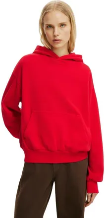 Cotton On Womens Boxy Fleece Hoodie in Washed Red Petal at Nordstrom, Size X-Large