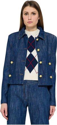 Ermanno Scervino Denim Crop Jacket - Dames - Spijkerjassen - Blauw - XS - Denim - Jassen