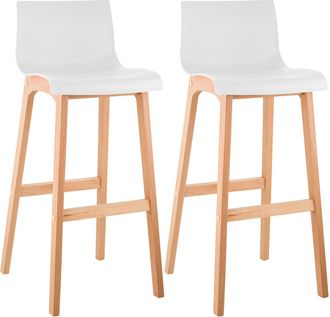 Clp Clp - Set De 2 Taburetes Hover Asiento De Polipropileno Blanco