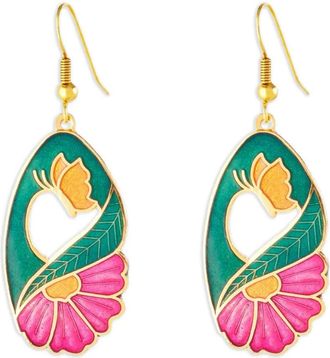 Susan Caplan Vintage Orecchini con decorazione a fiori anni 80 - Oro