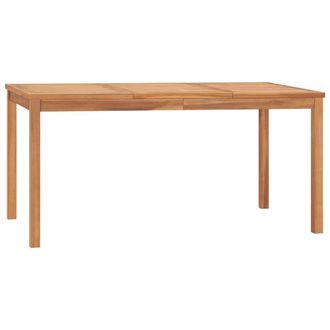 Berkfield Home Garden Dining Table 160x80x77 cm Solid Teak Wood in Brown | Size: 160 x 80 x 77 cm