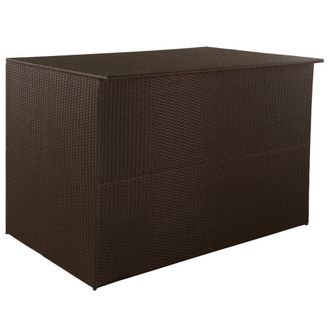 Berkfield Home Garden Storage Box Brown 150x100x100 cm Poly Rattan | Size: 150 x 100 x 100 cm