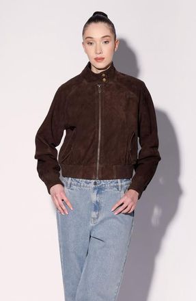 Walter Baker Bowie Suede Bomber Jacket in Mocha Suede at Nordstrom, Size X-Small