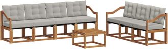 vidaXL Conjunto De Sof&aacute;s De Exterior 8 Uds. Gris Natural Y Claro Vidaxl