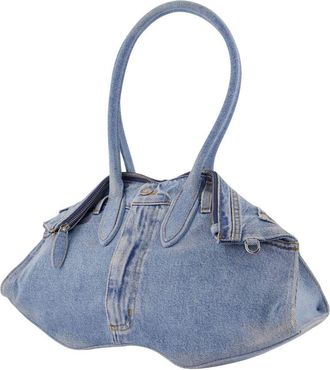 Alexander McQueen Womens Manta Shoulder Bag - Alexander Mcqueen Denim Blue Shoulder-Hobo-Bags