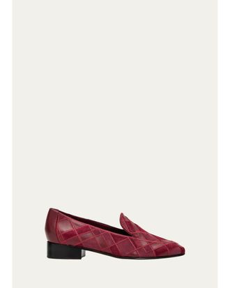 Alexandre Birman Annelise Patchwork Leather Loafers