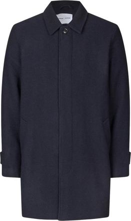 Sams&oslash;e & Sams&oslash;e Salabby Coat - Heren - Mantel - Blauw - M - Wol - Jassen