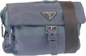 Prada Pre-owned Nylon prada-bags - Dames - Vintage Schoudertas - Blauw - ONE Size - Nylon - Vintage