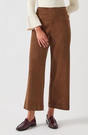 L.k. Bennett Hans Wide Leg Corduroy Pants in Chocolate at Nordstrom Rack, Size 16