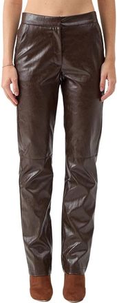 Federica Tosi Pantalone tessuto metallizzato - Dames - Slim Fit Broeken - Bruin - L - Katoen - Broeken