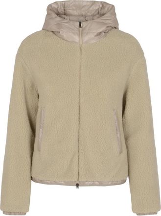 Herno Korte Hoodie Jas - Dames - Zomerjassen - Beige - L - Polyester - Jassen