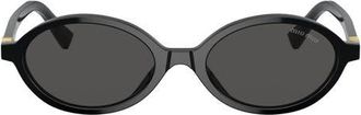 Miu Miu 50mm Oval Sunglasses in Black /Dark Grey at Nordstrom