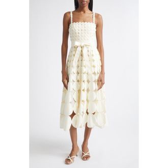 Reiss Gigi Cutout High Low Midi Dress in Cream at Nordstrom, Size 14 Us