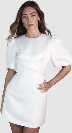 Coast Wrap Front Short Sleeve Mini Dress in Ivory at Nordstrom, Size 10