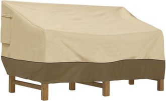 OEM Funda Para Banco De Jardin - Tela Oxford 210d Impermeable - Con Cordon De Ajuste Y Perforaciones Anticondensacion - Beige - 193x83x84 Cm