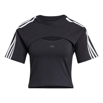 adidas (WMNS) adidas Two-piece Short-Sleeved Top Asia Sizing Black JD0042