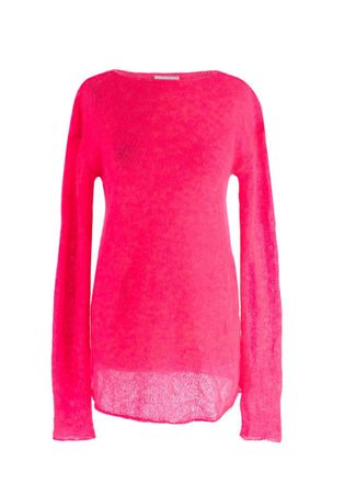 Raey Neon Pink Open Knit Mohair And Wool-Blend Jumper Size XS